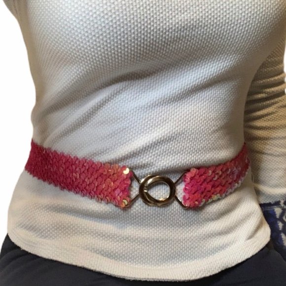 Vintage 9s Elastic Sequin Belt 